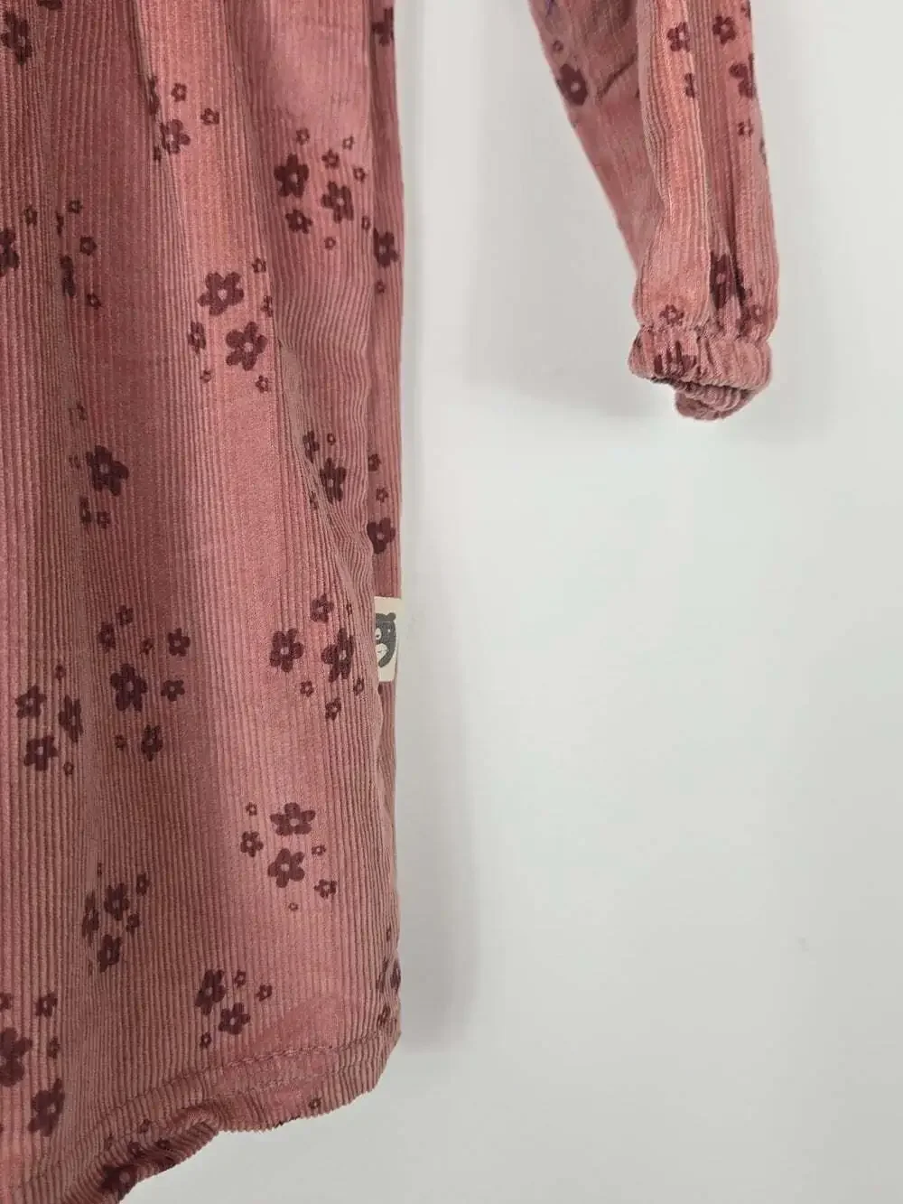 Rabbit + Bear Organic Baby Girls Corduroy Floral Smocked Dress 12M Cottagecore